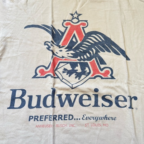 Budweiser Logo Graphic T-Shirt Tan Men’s Size Large - Picture 5 of 7